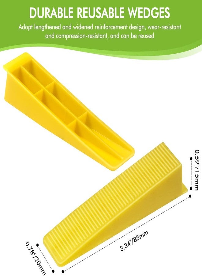 LUXART 200 PCS Reusable Tile Leveling System Wedges|Professional Thickened PVC Tile Levelers for Floor and Wall Installation|High-Strength Tile for Evenly Spaced Joints Lippage-Free Surfaces Yellow - Image 3